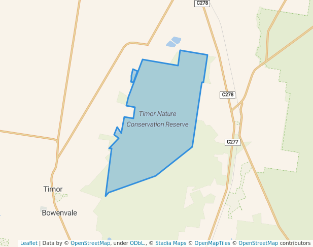 walking in Timor Nature Conservation Reserve map in Alma