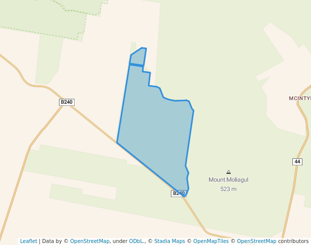 walking in Moliagul Nature Conservation Reserve map in Emu