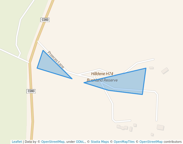 walking in Hilldene H74 Bushland Reserve map in Maldon