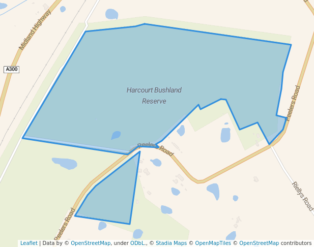 walking in Harcourt Bushland Reserve map in Yapeen