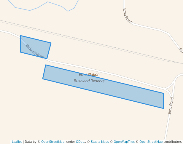 walking in Emu Station Bushland Reserve map in Emu