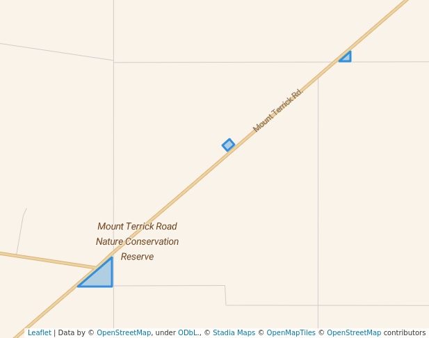 walking in Mount Terrick Road Nature Conservation Reserve map in Calivil