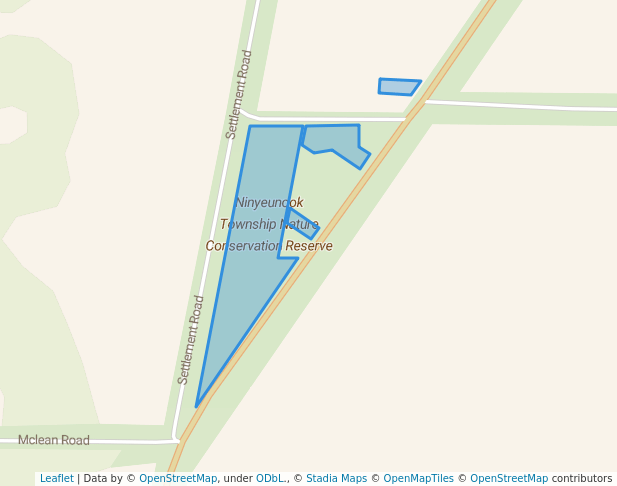 walking in Ninyeunook Township Nature Conservation Reserve map in Jeruk