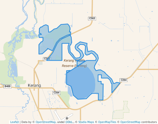 walking in Kerang Wildlife Reserve (hunting) map in Appin