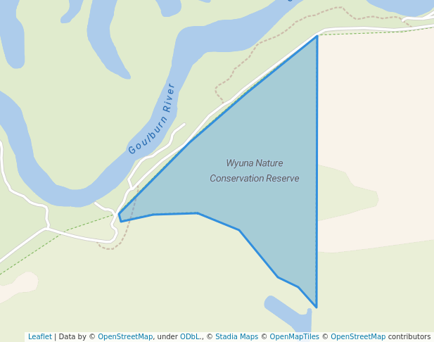 walking in Wyuna Nature Conservation Reserve map in Wyuna