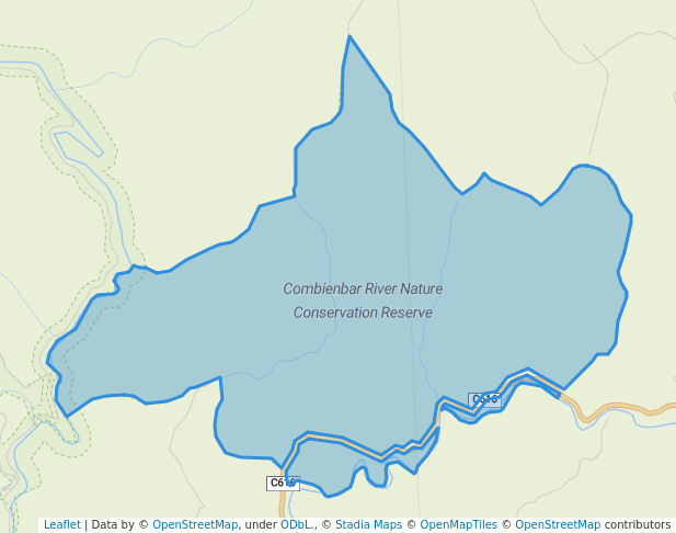 walking in Combienbar River Nature Conservation Reserve map in Bemm River