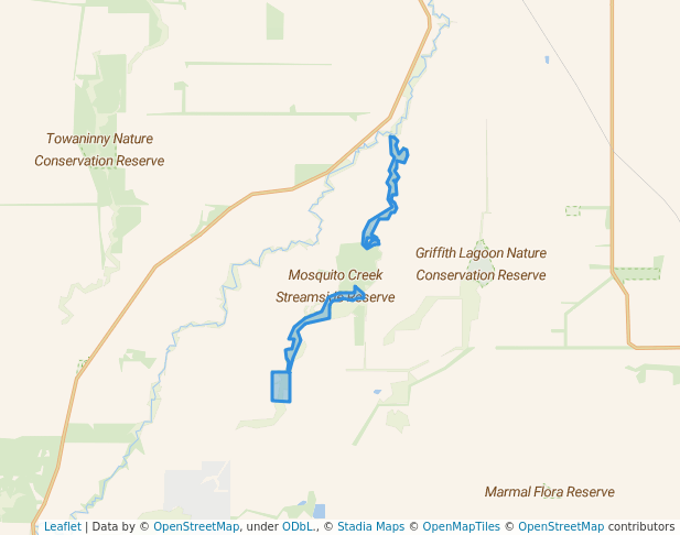 walking in Mosquito Creek Streamside Reserve map in Jeruk