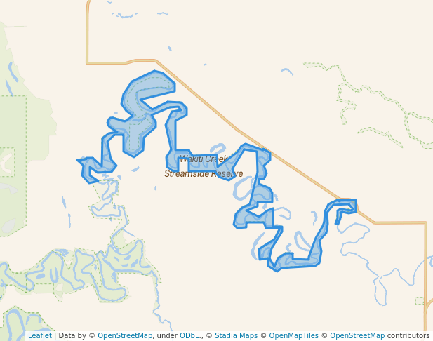 walking in Wakiti Creek Streamside Reserve map in Kotupna