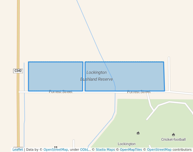 walking in Lockington Bushland Reserve map in Lockington