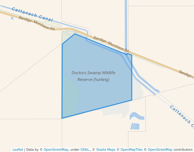 walking in Doctors Swamp Wildlife Reserve (hunting) map in Moorilim
