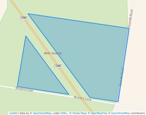 walking in Bells Swamp Nature Conservation Reserve map in Maldon