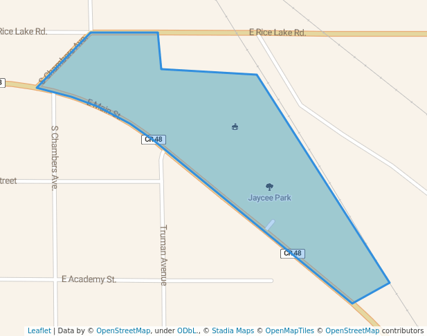 walking in Jaycee Park map in Owatonna