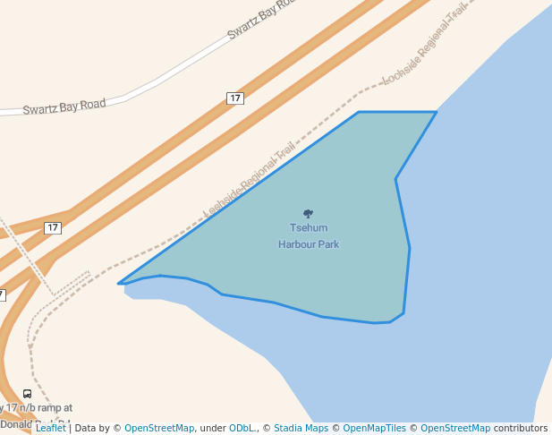 walking in Tsehum Harbour Park map in North Saanich