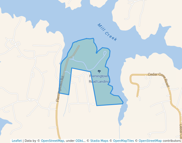 walking in Flemingtown Road Landing map in Henderson