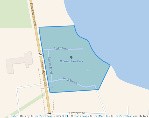 walking in Crooked Lake Park map in Siren