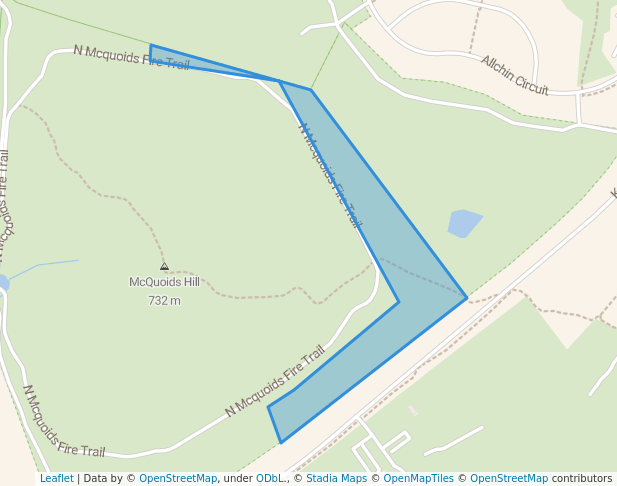 walking in McQuoids Hill Special Purpose Reserve map in Greenway