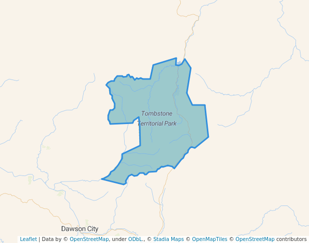 walking in Tombstone Territorial Park map in Old Crow