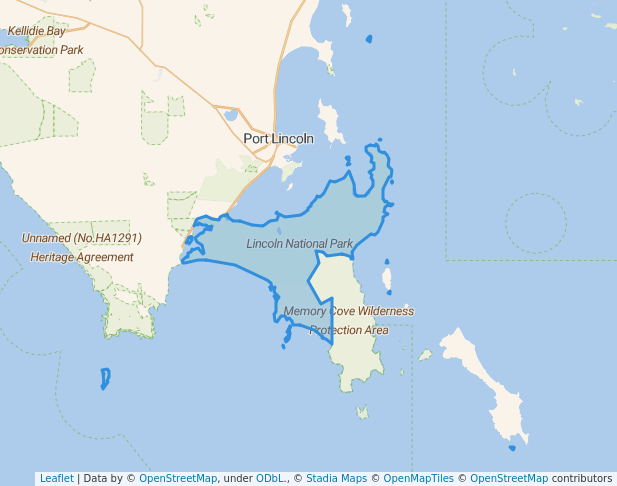 walking in Lincoln National Park map in Port Lincoln