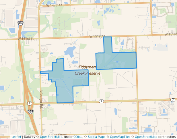 walking in Fiddyment Creek Preserve map in Homer Glen