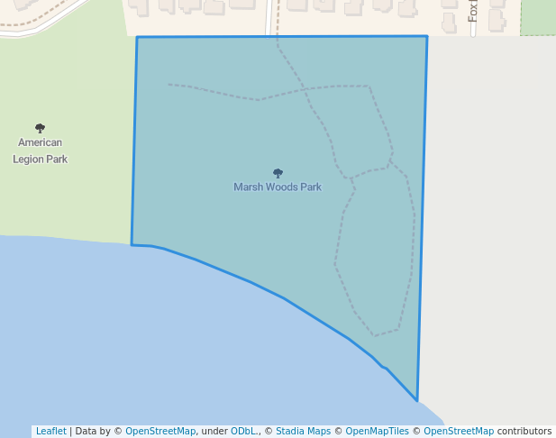 walking in Marsh Woods Park map in McFarland