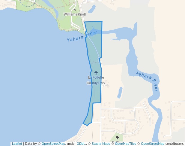 walking in La Follette County Park map in Stoughton