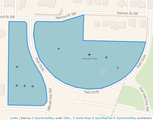 walking in Witwer Park map in Canton