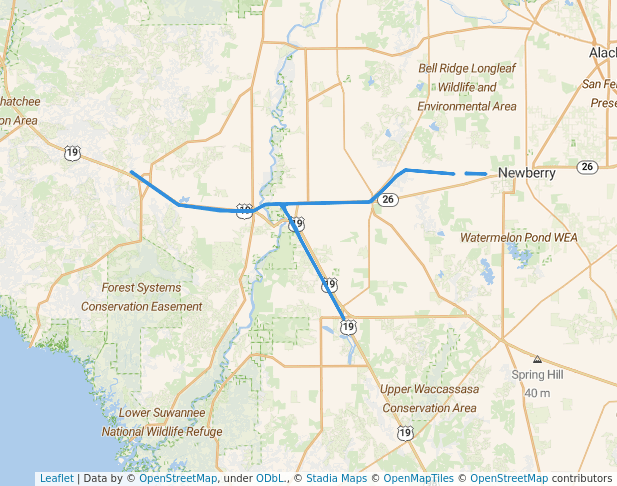 walking in Nature Coast State Trail map in Fanning Springs