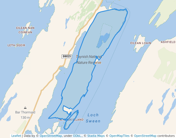 walking in Taynish National Nature Reserve map in Tayvallich