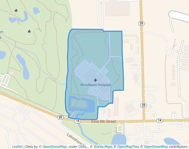 walking in Hospital Trails Park map in Rochester