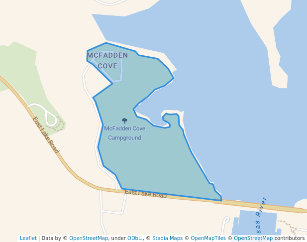 walking in McFadden Cove Campground map in Ponca City