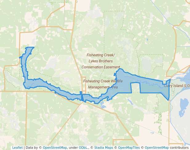 walking in Fisheating Creek Wildlife Management Area map in Moore Haven