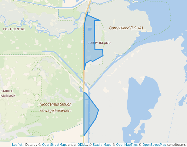 walking in Fisheating Creek map in Moore Haven