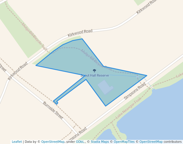 walking in Scout Hall Reserve map in Eaglehawk