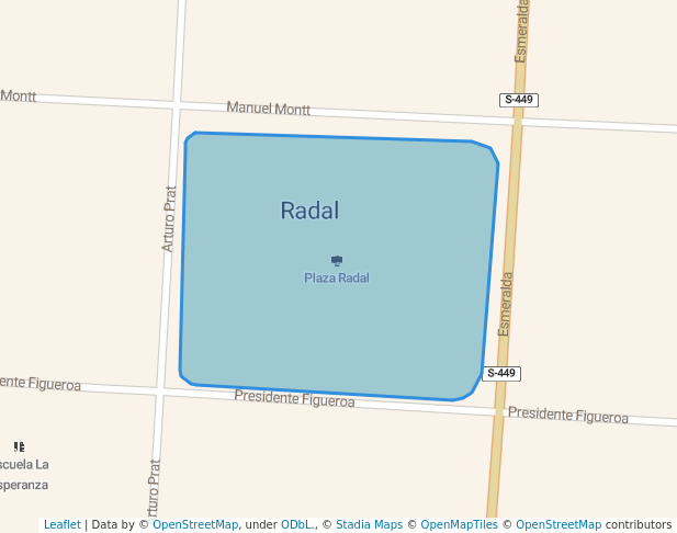 walking in Plaza Radal map in Radal