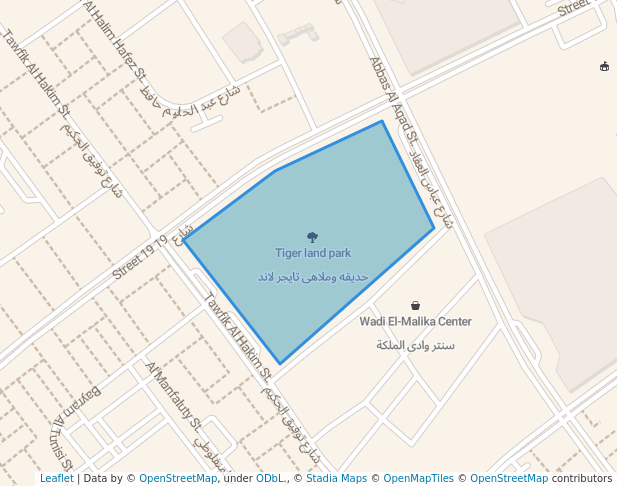 walking in Tiger land park map in 6th of October City