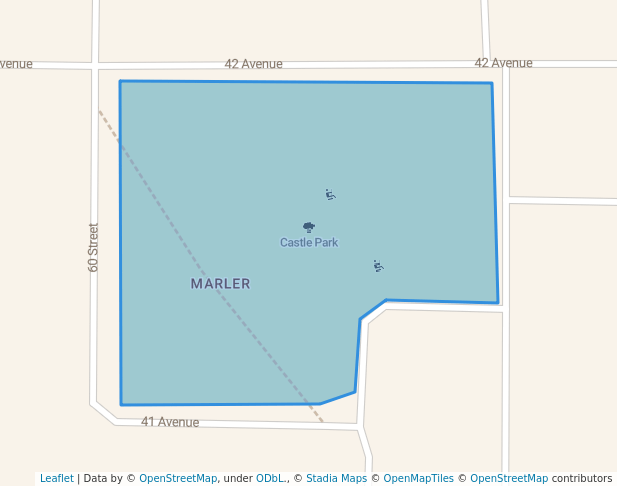 walking in Castle Park map in Camrose