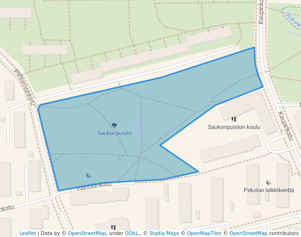 walking in Saukonpuisto map in Tampere