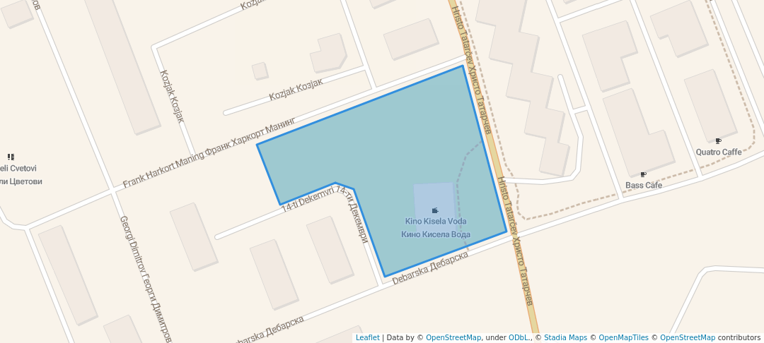 walking in Парк Кино Кисела Вода map in Skopje