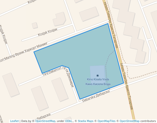 walking in Парк Кино Кисела Вода map in Skopje