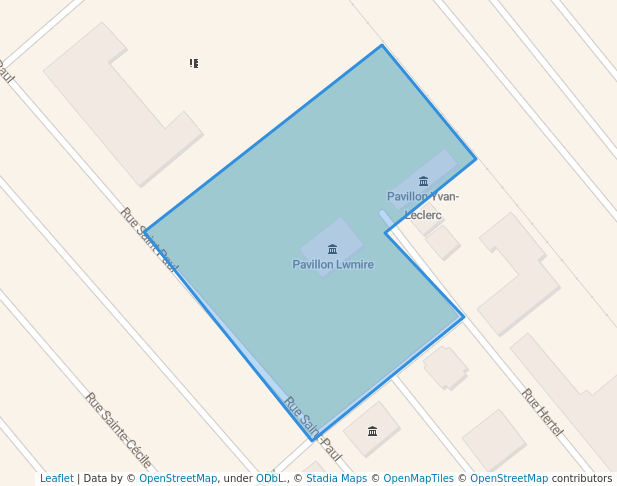 walking in Parc Lemire map in Trois-Rivières