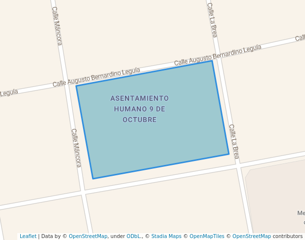 walking in Parque 9 de Octubre map in Sullana