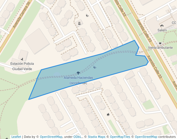 walking in Alameda Haciendas (occidental) map in Soacha