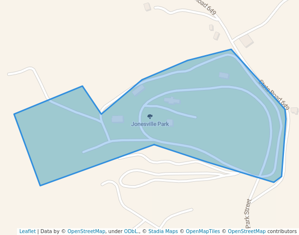 walking in Jonesville Park map in Jonesville