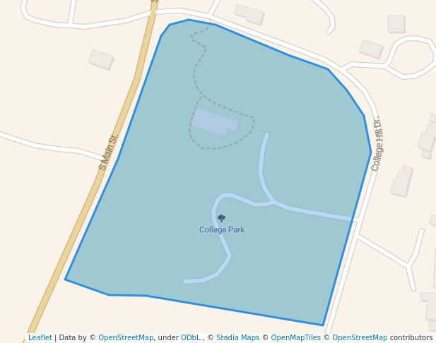 walking in College Park map in Salado