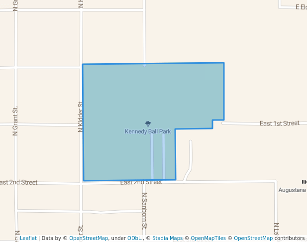 walking in Kennedy Ball Park map in Canton