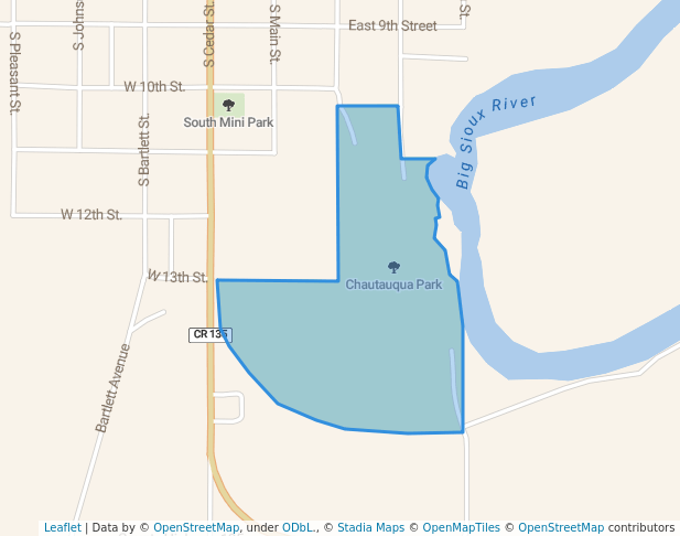 walking in Chautauqua Park map in Canton