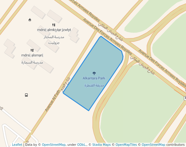 walking in َAlkantara Park map in Rabat