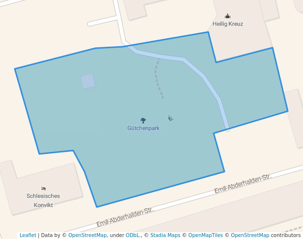 walking in Gütchenpark map in Halle (Saale)