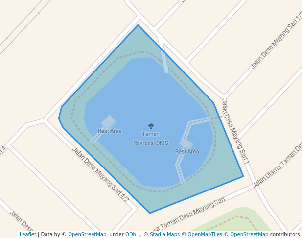 walking in Taman Rekreasi DMS map in Nilai