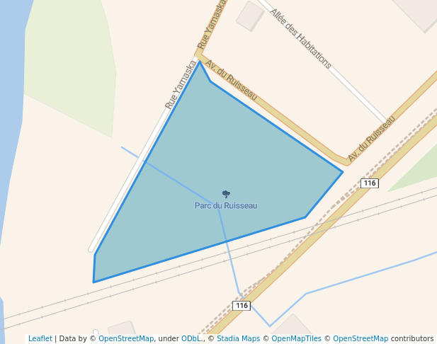 walking in Parc du Ruisseau map in Saint-Hyacinthe